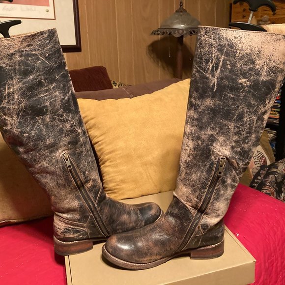 Bed Stu Manchester Distressed Leather boot Lace Up - Picture 2 of 8